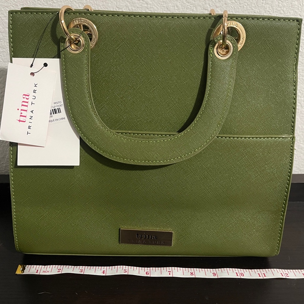 Trina Turk Olive Green Satchel